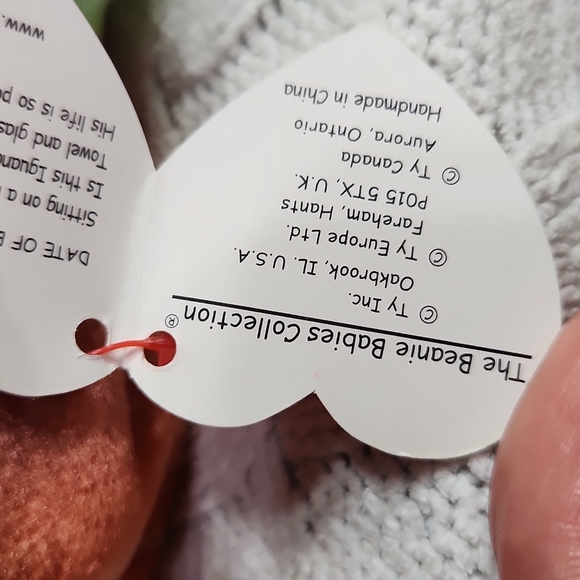 🕸Vintage Ty Beanie Baby Original "Iggy" The Iguana 1997 P.V.C Pellets - Picture 11 of 12